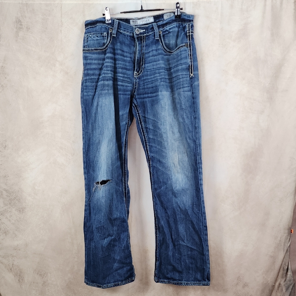 BKE Relaxed Fit Ripped Indigo Jeans